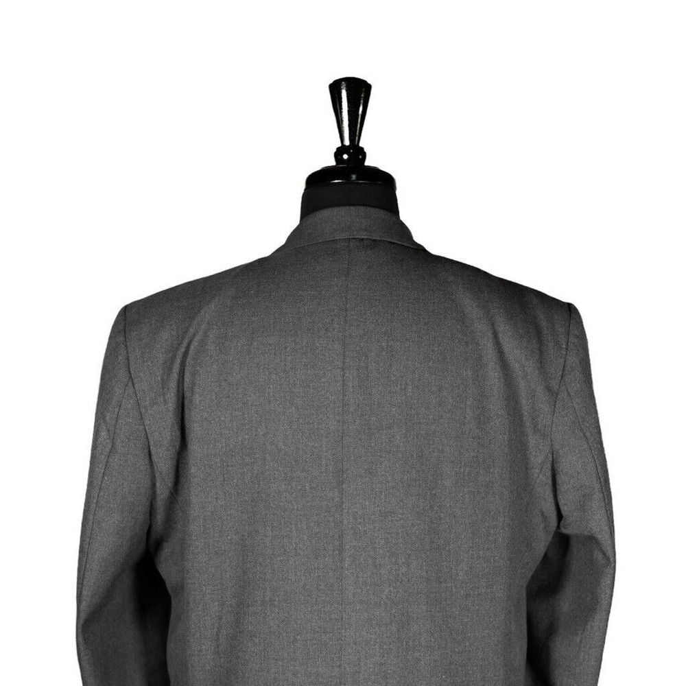 Mens Blazer Gray 100% Wool Lined Business Casual Jacket Wedding Sport Coat 42R - Picture 6 of 7